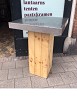 Statafel hout met rvs blad